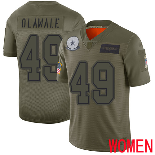 Women Dallas Cowboys Limited Camo Jamize Olawale #49 2019 Salute to Service NFL Jersey->women nfl jersey->Women Jersey